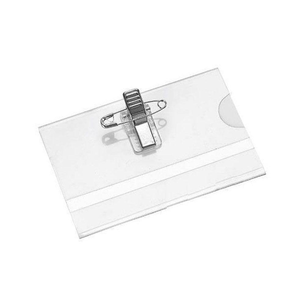 Portacredencial  PVC rígido c/gancho+alfiler